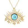 Collar de Diseño Nicho con Colgante de Ojo del Diablo Exagerado Personalizado Retro Literario de Venta Caliente Europeo y Americano