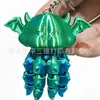 Bestseller transfronterizo llavero de medusa diablo de junta móvil impresa en 3D juguete creativo para aliviar el estrés colgante de dibujos animados ins