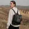 Mochila de Cuero Genuino Serie Mensajero Otoño, Estilo Vertical, Cuero Curtido Vegetal, Gran Capacidad, Unisex, Mochila Casual para el Trabajo y los Viajes Diarios