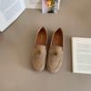 Zapatos Planos Retro Slip-On Loafers Coreanos para Mujer 2025 Otoño Nueva Moda Estilo Británico Simple Zapatos Beanie