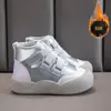 Botas de neve infantis 2025 inverno novo estilo meninas mais veludo engrossado sapatos de algodão crianças médias e grandes à prova d'água meninas meninos botas curtas
