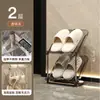 Sapateira multicamadas para apartamentos de aluguel, economizadora de espaço, organizador de sapatos fácil de usar para trás da porta, prateleira de armazenamento para dormitórios, sapateira inclinada elegante e moderna