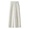 Pantalones de pierna ancha de verano para mujer, pantalones cortos finos, nuevo estilo verano 2026, pantalones casuales rectos ajustados de cintura alta para el trabajo, efecto adelgazante