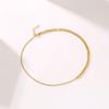 Cadena de molienda de acero inoxidable cadena de cuentas collar 18K oro pulsera de niña ins titanio acero europeo y americano ins collar NC-553
