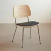 Silla de comedor retro nórdica para sala de estar del hogar, silla con respaldo de madera maciza, silla de diseño para reuniones, mesa y sillas de comedor vintage para cafetería