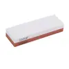 En stock afilador de cocina piedra de afilar de doble cara piedra de aceite piedra de afilar de corindón blanco traje doble en stock suministro con paño para cuchillo oscilante
