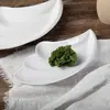 Prato Assimétrico Casual Branco de Melamina Louça Prato de Servir Casa Hotel Durável Anti-Queda Prato para Frutos do Mar