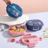 Set de Fiambrera Rectangular Compartimentada de Dibujos Animados Transfronteriza con Caja para Salsa, Tenedor y Cuchara, y Botella de Agua para Beber Directamente para el Picnic de los Estudiantes