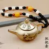Una sola pieza de un mango giratorio de mahjong, un mango de tetera, un colgante decorativo, un artículo de latón de alta calidad, un artículo coleccionable hecho a mano