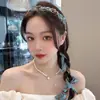 Diadema Trenzada Retro para Mujer 2025 Nuevo Estilo Diadema de Cinta Lazo para el Cabello Bufanda Diadema Integrada Pasador Accesorio de Cabello de Moda