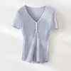 Jelly de Leite Doce de MariscosMalha Slimming para Cintura Tamanho A4 Leve Confortável Lã de Seda de Amora Gola V Malha Canelada Camisa Base