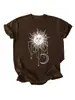 Amazon eBay estação independente moda versátil elegante feminina corrente sol lua estrela gola redonda manga curta camiseta