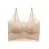 Sujetador tipo camisola de encaje estilo francés para mujer, sin varillas, copa fija, realza y soporta los senos laterales, previene la flacidez, hermoso sujetador tipo chaleco en la espalda