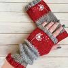 Otoño e Invierno Transfronterizo Amazon Más Vendido Moda Cálido Patchwork Bordado Guantes de Ultramar Guantes para Adultos Guantes Extranjeros