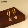Collar de Acero Inoxidable de Trébol de Cinco Hojas de Colores con Circonita para Mujer con Diamantes, Collar de Clavícula de Lujo Ligero de Nicho de Gama Alta para la Costa