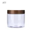 Frasco de plástico alimentario de fábrica transparente té perfumado fruta seca caramelo sellado botella de plástico PET de boca ancha cubo de plástico para galletas