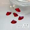 Rinestones Súper Brillantes Rojos para Uñas, Cubo de Azúcar, Corazón Inclinado, Cristales Cuadrados Gruesos con Base Cónica, Rinestones Rojos Chinos Versátiles de Lujo Ligero para Uñas