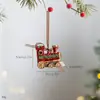 Ornamento de resina pintada estilo nórdico Pingente para árvore de Natal Pingente de resina pintado à mão Decoração para atmosfera natalina