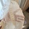 Chenille francês veludo creme Rosa sujo rosa quarto de menina quarto renda fresca cortina atacado