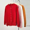 200 Chica Gordita Invierno Nuevo Estilo Coreano Elegante Colorido Botón Tejido Suéter Cárdigan Talla Grande Mujer Top Interior 9243