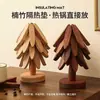 Tapete isolante térmico, superfície de mesa de jantar em madeira maciça, anti-queimadura, uso doméstico, porta-copos em formato de árvore, ornamento de bambu, árvore de Natal, travessa para caçarola, dobrável