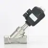 Abrazadera de Sujeción Tipo Abrazadera Válvula de Asiento Angular Neumática de Conexión Rápida Tipo Y de Acero Inoxidable 304 Válvula Neumática de Conexión Rápida Resistente a Altas Temperaturas Válvula Neumática de Vapor