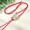 Colar de corda ajustável com contas de transferência de jade imitação, guirlanda, atacado, colar de corda de jade dourado e prateado, cordão, pingente de corda