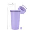 Novo Modelo 2026 Copo com Canudo de Aço Inoxidável 500ml com Revestimento Cerâmico Interno, Copo com Canudo Dupla Camada a Vácuo para Bubble Tea