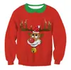 Atacado de Natal 2024 plus size masculino e feminino gola redonda suéter folgado suéter feminino com estampa digital top europeu e americano