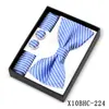Corbata de moño Estilo Nuevo, Pañuelo Cuadrado, Gemelos Caja de Regalo Set de 3 Piezas, Accesorios de Camisa de Moda para Hombre, Hebilla de Corbata de Moño Multicolor