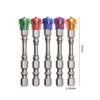Lote de anillos magnéticos de colores, cabeza de destornillador eléctrico de una sola cabeza con mango hexagonal de 65 mm, lote de cabeza de destornillador eléctrico magnético