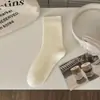 Calcetines de lunares con borde de volantes para mujer, calcetines blancos de primavera y otoño, calcetines de algodón puro hasta la mitad de la pantorrilla, calcetines de estilo japonés para estudiantes con lunares, calcetines holgados de moda ins de primavera y otoño
