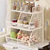 Estante de Almacenamiento de Verduras para Encimera de Cocina Cesta de Verduras de Mesa Estante para Platos sobre Estufa Cesta de Almacenamiento de Frutas y Verduras Multicapa