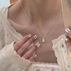 Colar de pérola francesa elegante com design de nicho feminino, corrente de clavícula elegante e requintada, leve e luxuosa, nova moda