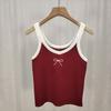 Camisola de Verano a Rayas con Lazo Exterior Slim Lazo Único Hermoso Top Tejido Trendy Ins