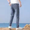 Jeans Retro de Moda para Hombre Verano Delgados Ajustados de Pierna Recta Pantalones Casuales Populares para Hombre Pantalones