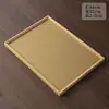 Bandeja de té casera para teteras, tazas de té, frutas, plato de postre de alta gama, posavasos tejido de bambú con asa octogonal