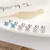 Brincos de Parafuso Cruzados em Prata de Lei S925 com Zircônia Colorida Dopamina para Mulheres, Pequenos, Delicados, de Alta Qualidade, Joias Amigáveis para as Orelhas