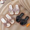 Pantuflas de princesa de verano para niñas, cómodas, grandes, pequeñas y medianas, antideslizantes, de fondo suave, para interiores y exteriores, lindas sandalias y pantuflas para niñas.