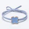Estilo japonês-coreano corda de cabelo corda de cabelo banda de cabelo feminina All-match Hair-free Fresh Lucky Four-leaf Clover Hair Rope Hair Ring