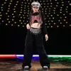 Ropa de Baile Jazz para Niñas Hip-Hop Niña Jazz Danza del Ombligo Ropa de Performance para Pasarela Niños Hip-Hop Pantalones Plateados