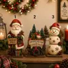 Manualidades navideñas transfronterizas: Decoraciones de escritorio estilo country americano de Santa Claus y muñeco de nieve, decoraciones festivas para ventanas