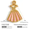 Accesorios de Joyería de Acero Inoxidable Transfronterizos Maleta de Dibujos Animados Goteo de Aceite Flor Colorida Chapado en Oro Real de 18K Colgante