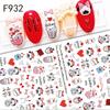 Adesivos de unha Love Cross-border Factory Spot Rose Red Lips Adesivos de unha Dia dos Namorados F930-939