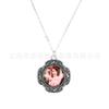 Collar en Blanco para Transferencia Térmica Cuentas de Vidrio Colgante de Metal Foto Personalizada Collar de Metal en Blanco Collar de Cristal