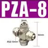 Conector Pneumático de Engate Rápido de Torção Rápida Cruzado Redutor de Quatro Vias Pzag-4/6/8/10/12/14/16Mm