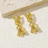 [Qualidade] Zircônia de ouro 18k fivela de pérola de 8 caracteres acessórios de joalheria diy corrente de suéter de abotoamento duplo conexão acabamento