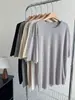 Camiseta holgada de estilo perezoso, corte relajado, holgada, extragrande, cuello redondo, manga corta para mujer, nueva, versátil, top de longitud media para verano