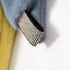 [Color Sólido] Bufanda de Felpa para Mujer con Cuello Cruzado de Piel Sintética de Visón con Imitación de Diamantes, Manguito Cálido para Cuello de Estudiante de Otoño e Invierno