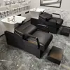 Sillón de peluquería para peinar el cabello Cama para lavar el cabello Cama para el cuidado del cabello Peluquería para hombres Cama para lavar el cabello Estilo de celebridad de internet Sillón semi-reclinable Lavabo profundo Cama para shampoo